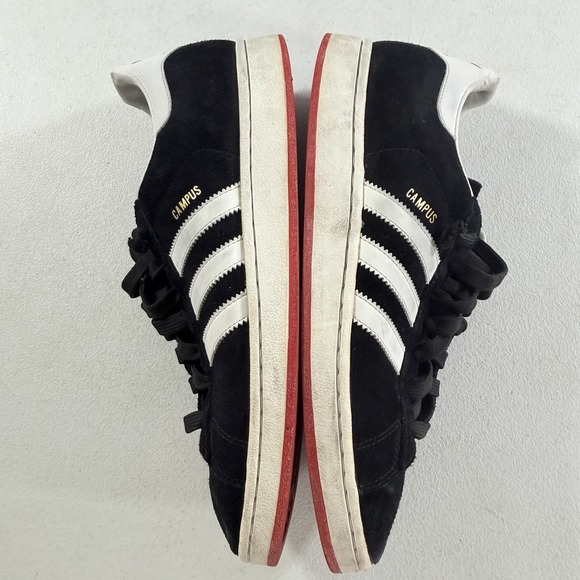 Vintage Adidas Campus II Black White Red Suede Leather Shoes 2005 Mens 10 451695 main image 7
